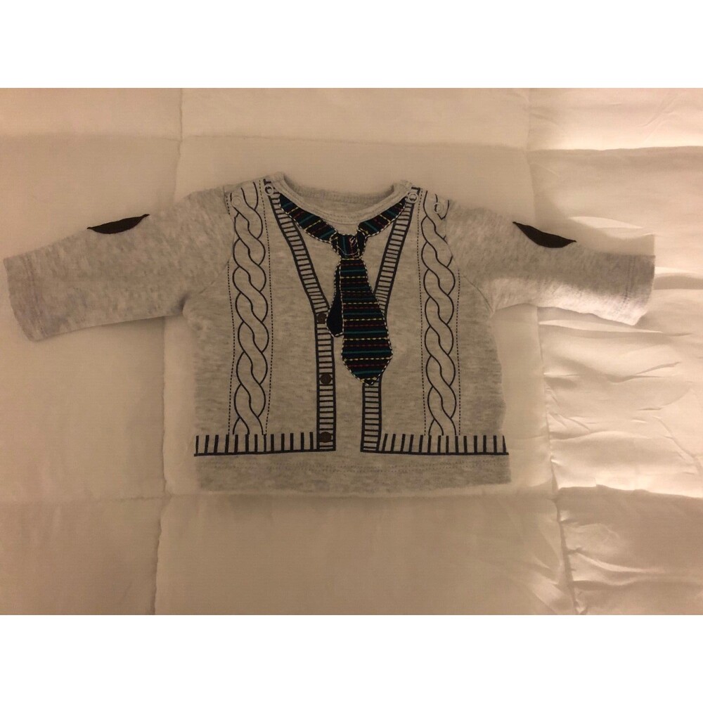 Little Me Shirt Top with Tie print size 3 month